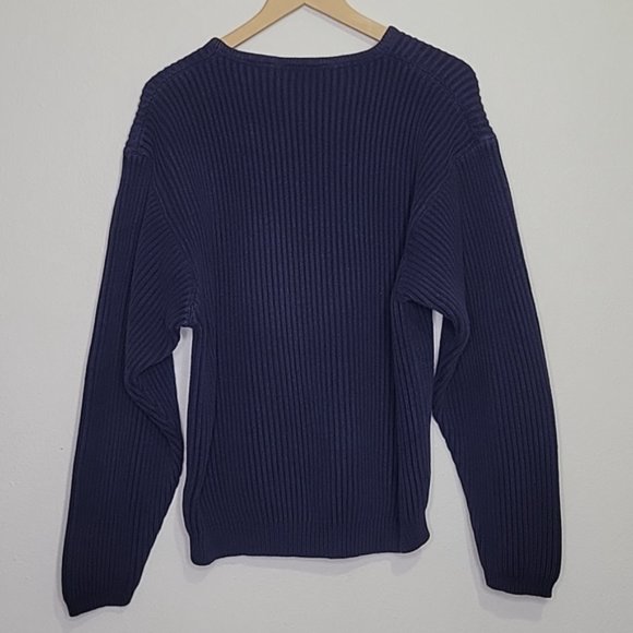 Timberland Heavy Knit Navy Blue Sweater, Size M - Picture 6 of 9